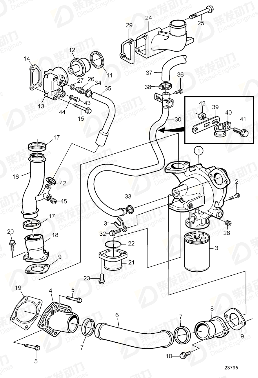 VOLVO Hose 3837240 Drawing